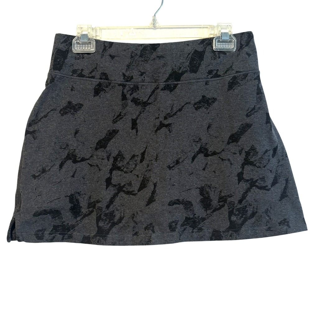 Pact Organic Cotton Skort Womens Medium Grey Black Abstract Print Active Mini